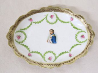 Bust Of Napoleon Sevres Limoge Type Dresser Pin Dish