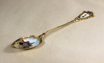 Continental Gilded .800 Silver Souvenir Spoon Having Cathedral