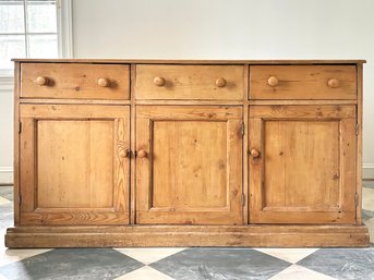 A Fine Quality Antique Irish Pine Server With Hutch Top - Versatile Piece - Loose The Top For A Modern Look