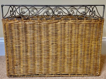 Wicker And Metal File Basket