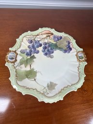 Decorative Plate With Grapes Made In France