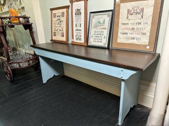 Refinished Ethan Allen Bench With Dixie Belle Vintage Duck Egg Chalk Paint