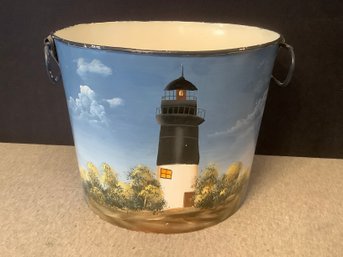Light House Painted Bucket