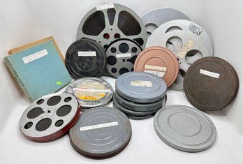 14 Vintage 16mm Films Including WWII News Reels & A Few Extra Canisters