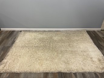 Thick Fuzzy White Area Rug With Heavy Backing