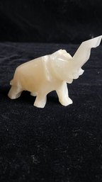 Hand Carved Onyx Elephant Figurine