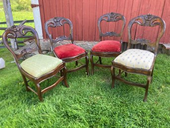 4 Very Nice Sturdy Antique Victorian Chairs Purchased In 1870