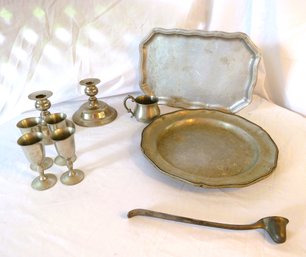 Metal Lot Of Silverplate And Pewter