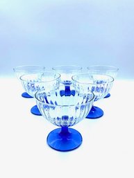 Vintage Cobalt Stemmed Dessert Bowls