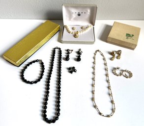 3 Sets Vintage Jewelry With Necklaces & Earrings, 1 With Bracelet, 1 Set New In Box