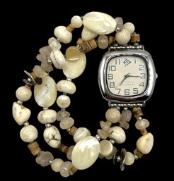 Beautiful SILPADA Natural Earth Stones Three Layered Stretchy Watch