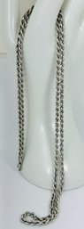 30' SOLID STERLING SILVER TWISTED ROPE CHAIN NECKLACE