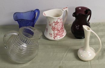 Water Pitchers Lot Of 5