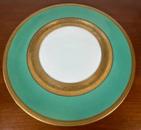 H&C BavariaHeinrich & Co Dish With Green And Gold Rim