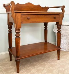 A 19th Century Turned Pine Wash Stand - Wonderful As Nightstand Or Side Table