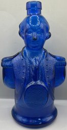 Vintage Cobalt Blue Charles Jacquin George Washington Bust Bottle