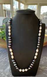Grey And White Pearl Necklace