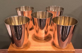 J.E. Caldwell & Co. American Art Deco Sterling Silver Shot Glasses - 1930s - 1 Lb, 3.3 Oz