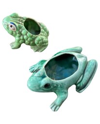 Lot Of Two Vintage Frog Planters On McCoy And One Made  In Japan