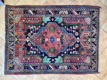 Hand Knotted Iranian Polychrome Wool Carpet  3.5' X 5'