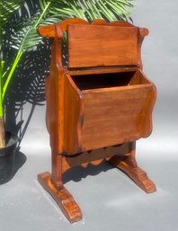 Vintage Solid Wood Sewing Box/accent Table/magazine Rack