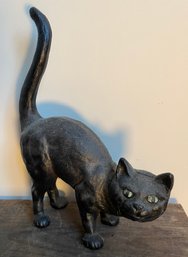 Vintage BLACK CAT Cast Iron Door Stop