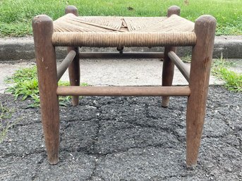 A Rush Seated Footstool