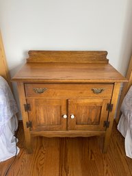 Antique Style Oak Wood Dry Sink Side Table Nightstand 30x16x28