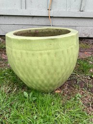 Heavy Green Ceramic Flower Pot