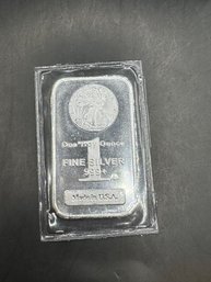 One Troy Ounce .999 Fine Silver Bar