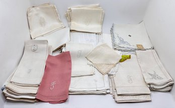 Over 50 Vintage Linens Including Many Unused Sets Of Napkins & Placemats, Many Monogrammed