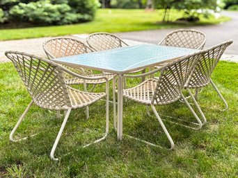 A Vintage Dining Table And Set Of 6 Chairs 'Lido' By Brown Jordan, C. 1970's