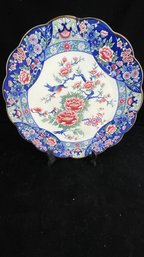 Tosho Fine China Blue And Red Floral Bird Dish