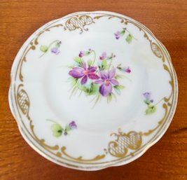 Royal China Limoges Plate, Purple Flowers