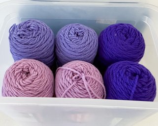 (6) Rolls Red Heart Dyed Yarn In Carrying Case