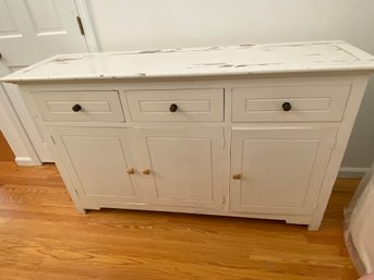 White Distressed Storage Cabinet
