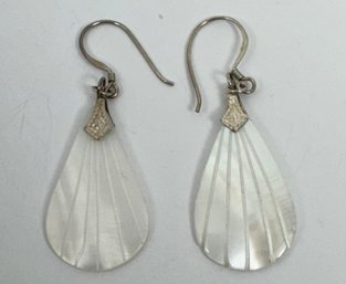 STERLING SILVER AND MOTHER OF PEARL DANGLE EARRINGS