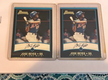 Lot Of 2 Jose Reyes 2001 Bowman Rookie Cards Mets