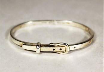 Vintage Mexican Sterling Silver Buckle Bangle Bracelet