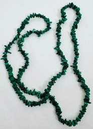 LONG MALACHITE NUGGET NECKLACE