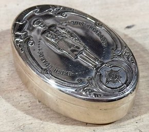 An Antique Sterling Silver Irish Guards Pill Box