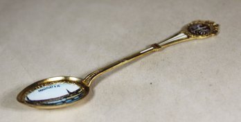 Gilded .800 Silver Frankfurt Enamel Souvenir Spoon