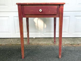 An Antique Painted Pine Side Table