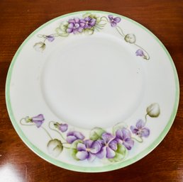 Selb Bavaria China Dish With Purple Flowers 8.5'