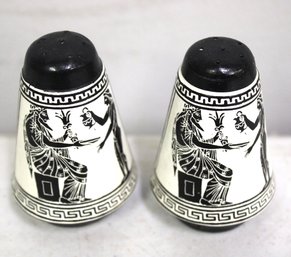 Greek Hand Painted Salt And Pepper Shakers Set