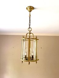 A Neoclassical Brass Lantern Chandelier - 2nd Flr Landing