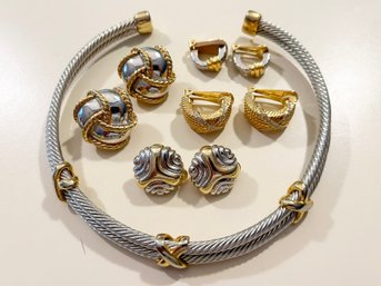 A Costume Bracelet And Earrings