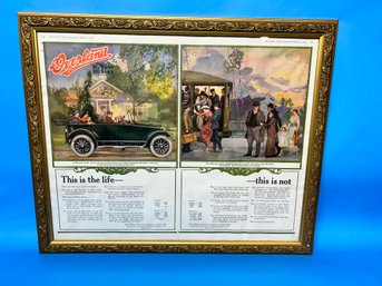 1917 Overland Automobile Ad Framed