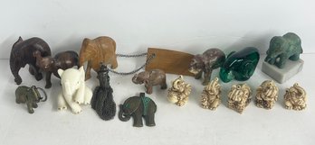 Lot 2 Of Elephant Figurines & Decor