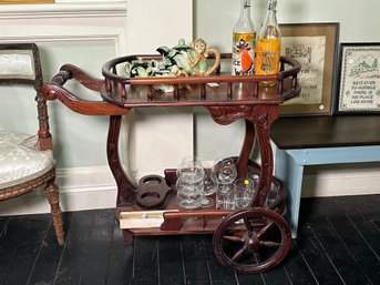 Beautiful Vintage Wooden Tea Cart